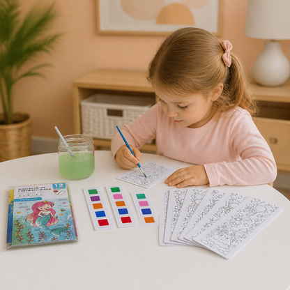 All-in-One-Aquarell-Malbuch mit integrierten Farben & Pinsel