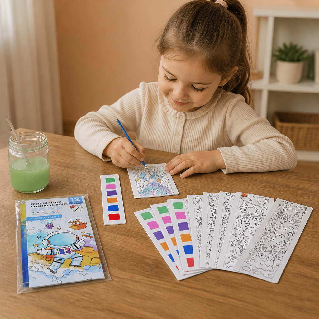 All-in-One-Aquarell-Malbuch mit integrierten Farben & Pinsel