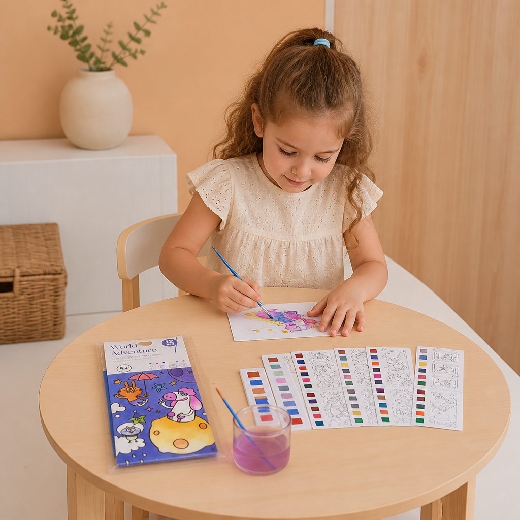 All-in-One-Aquarell-Malbuch mit integrierten Farben & Pinsel