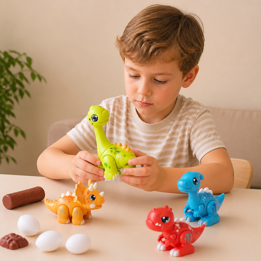 Einfach zusammenbaubares STEM-Dinosaurier-Lernspielzeug mit Licht & Sound