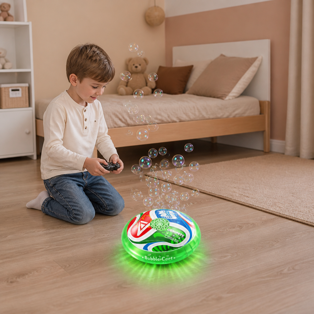 Ferngesteuerter Fußball-Seifenblasenball mit Licht & Musik