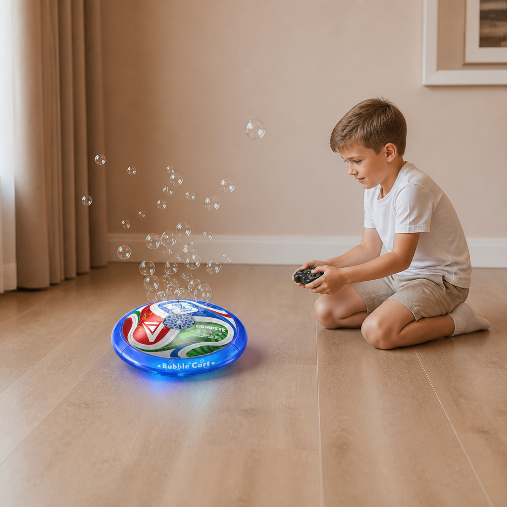 Ferngesteuerter Fußball-Seifenblasenball mit Licht & Musik