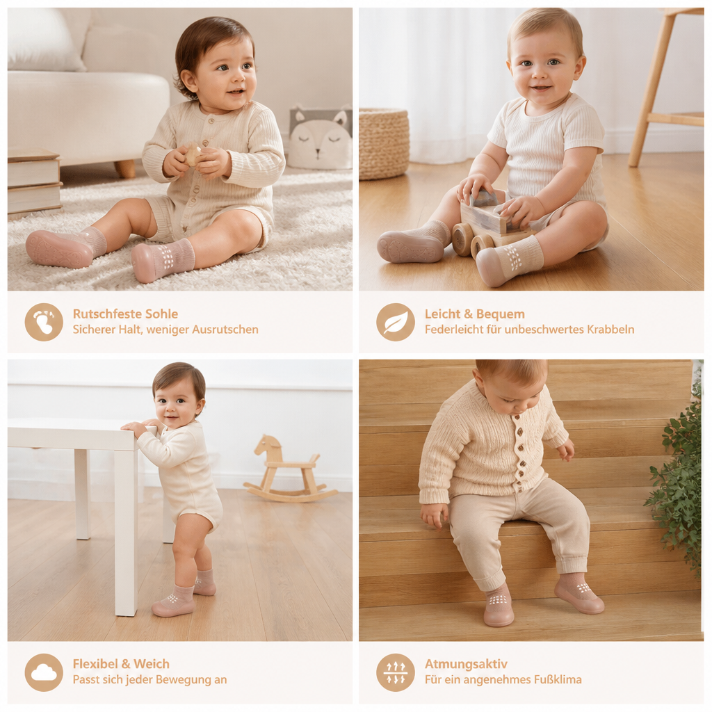 Baby-Sockenschuhe – Leichte & atmungsaktive Lauflernschuhe