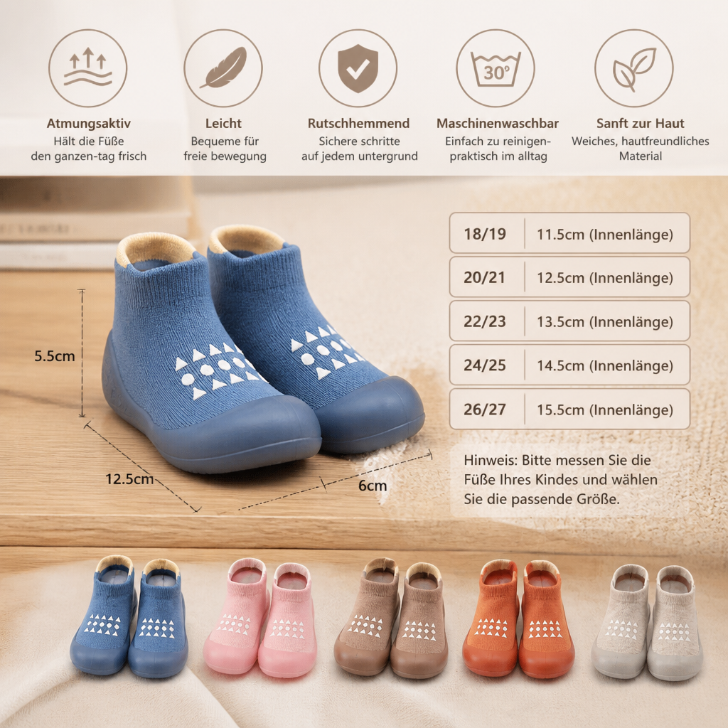 Baby-Sockenschuhe – Leichte & atmungsaktive Lauflernschuhe