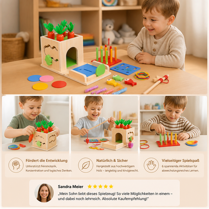 6-in-1 Montessori Holz Formen und Figuren Lernspiel Würfel