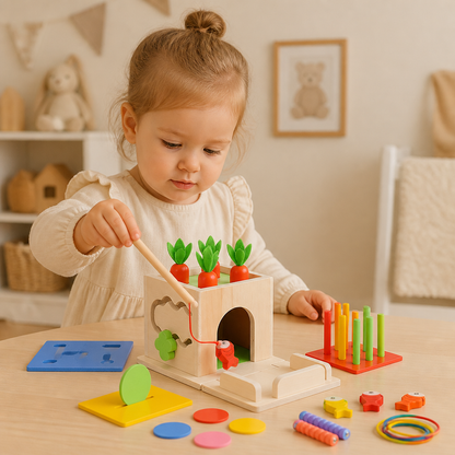 6-in-1 Montessori Holz Formen und Figuren Lernspiel Würfel
