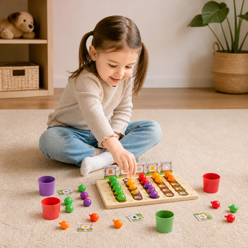 Montessori Sortier Farben & Zahlenfarm Lernspiel