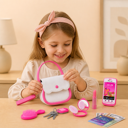 Kinder-Handtaschen-Spielset mit Handy, Make-up & Zubehör