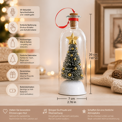 Aufnehmbare Weihnachtsbotschaft in der Flasche als Anhänger mit Sprachwiedergabe