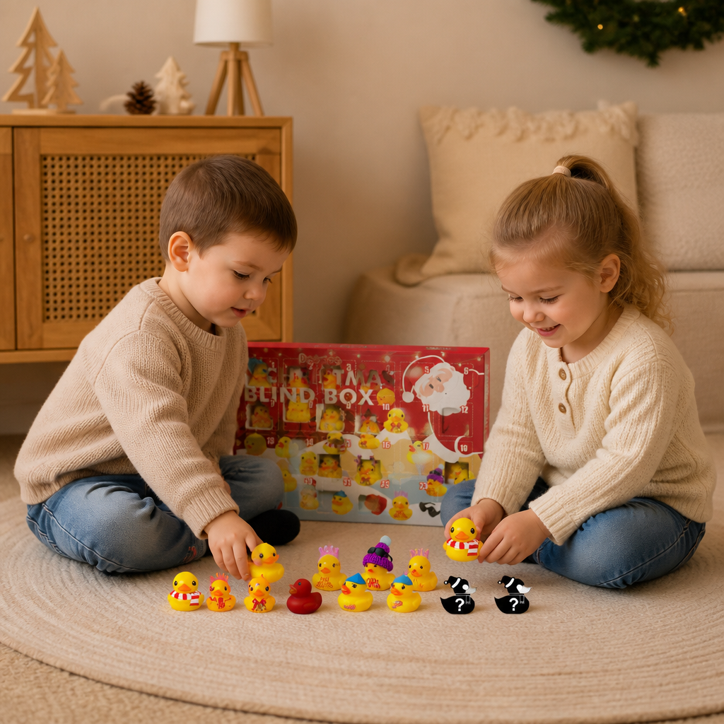 Weihnachts-Adventskalender mit Gummienten