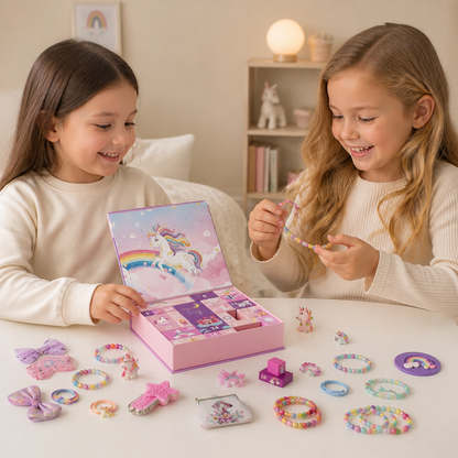 24-Tage-Einhorn-Adventskalender mit Haaraccessoires, Stickern & Überraschungsgeschenken