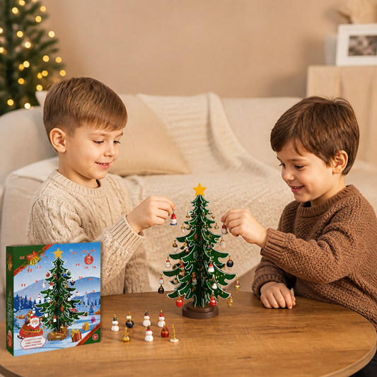 24-Tage-Adventskalender mit Mini-Weihnachtsbaumschmuck für Kinder