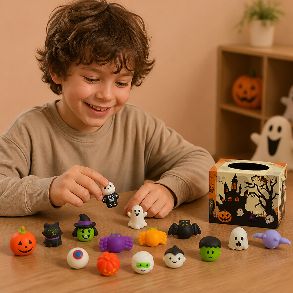 Waschbares & wiederverwendbares Halloween-Squishy-Spielzeugset für Partys & Trick-or-Treat