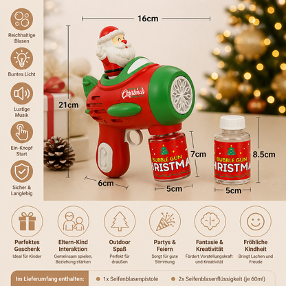 Elektrische Weihnachts-Seifenblasenpistole mit Licht & Sound für Kinder