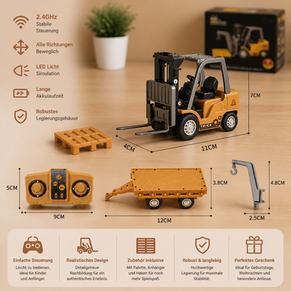 RC-Baufahrzeuge im Maßstab 1:64 – Gabelstapler, Bagger, Muldenkipper & Bulldozer