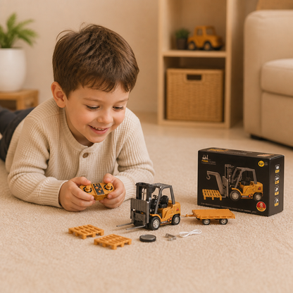RC-Baufahrzeuge im Maßstab 1:64 – Gabelstapler, Bagger, Muldenkipper & Bulldozer