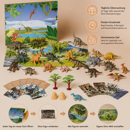 24-Tage-Dinosaurier-Adventskalender mit Überraschungsfiguren