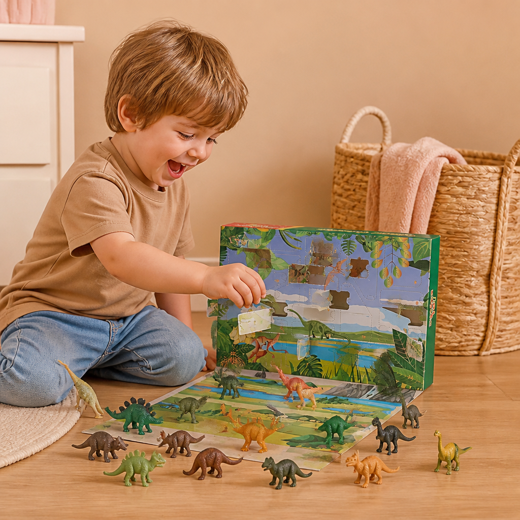 24-Tage-Dinosaurier-Adventskalender mit Überraschungsfiguren