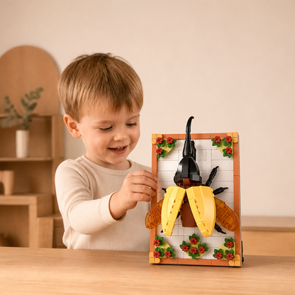 DIY-3D-Naturrahmen-Bausteinset – Blumen & Insekten