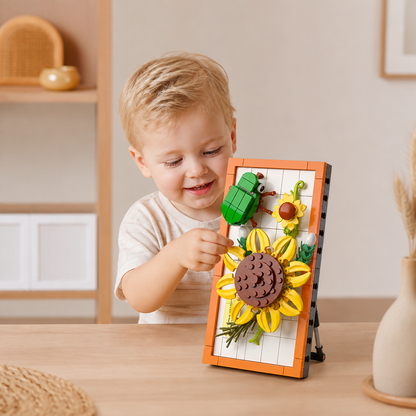 DIY-3D-Naturrahmen-Bausteinset – Blumen & Insekten