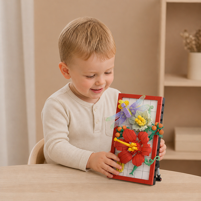 DIY-3D-Naturrahmen-Bausteinset – Blumen & Insekten