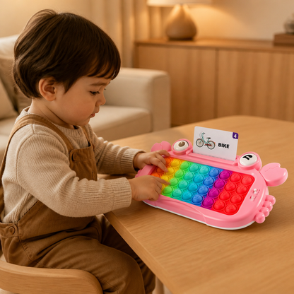 Interaktives sprechendes Lernkarten-Tablet mit Pop-It-Tastatur, Buchstabier- & Phonetikspielen