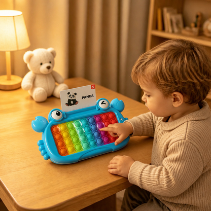 Interaktives sprechendes Lernkarten-Tablet mit Pop-It-Tastatur, Buchstabier- & Phonetikspielen