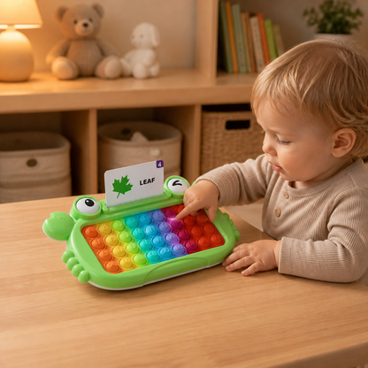 Interaktives sprechendes Lernkarten-Tablet mit Pop-It-Tastatur, Buchstabier- & Phonetikspielen