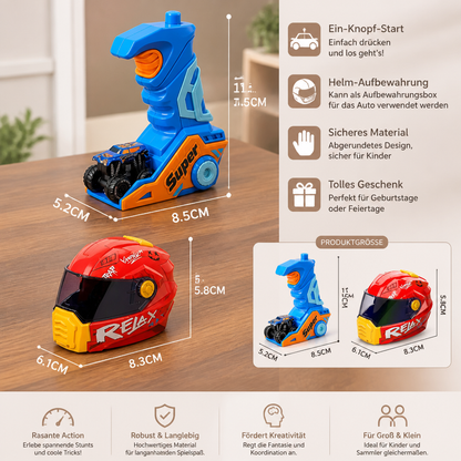1-Klick Monstertruck-Katapult im Helm-Design mit Tragegriff