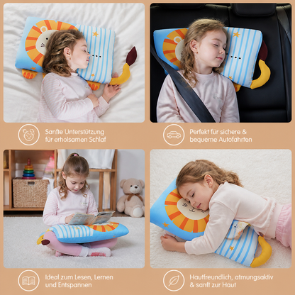 Beruhigendes ergonomisches Kinderkissen mit Tiermotiv-Kissenbezug