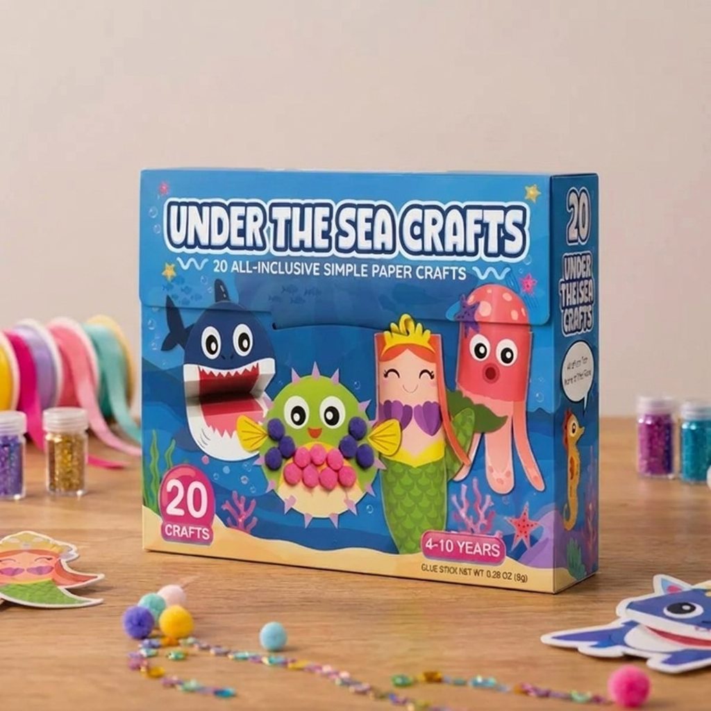 Kinder-Papierbastelbox – 20 einfache DIY-Bastelprojekte für Kinder von 3–10 Jahren mit Klebestift, Klebeband und Umschlägen