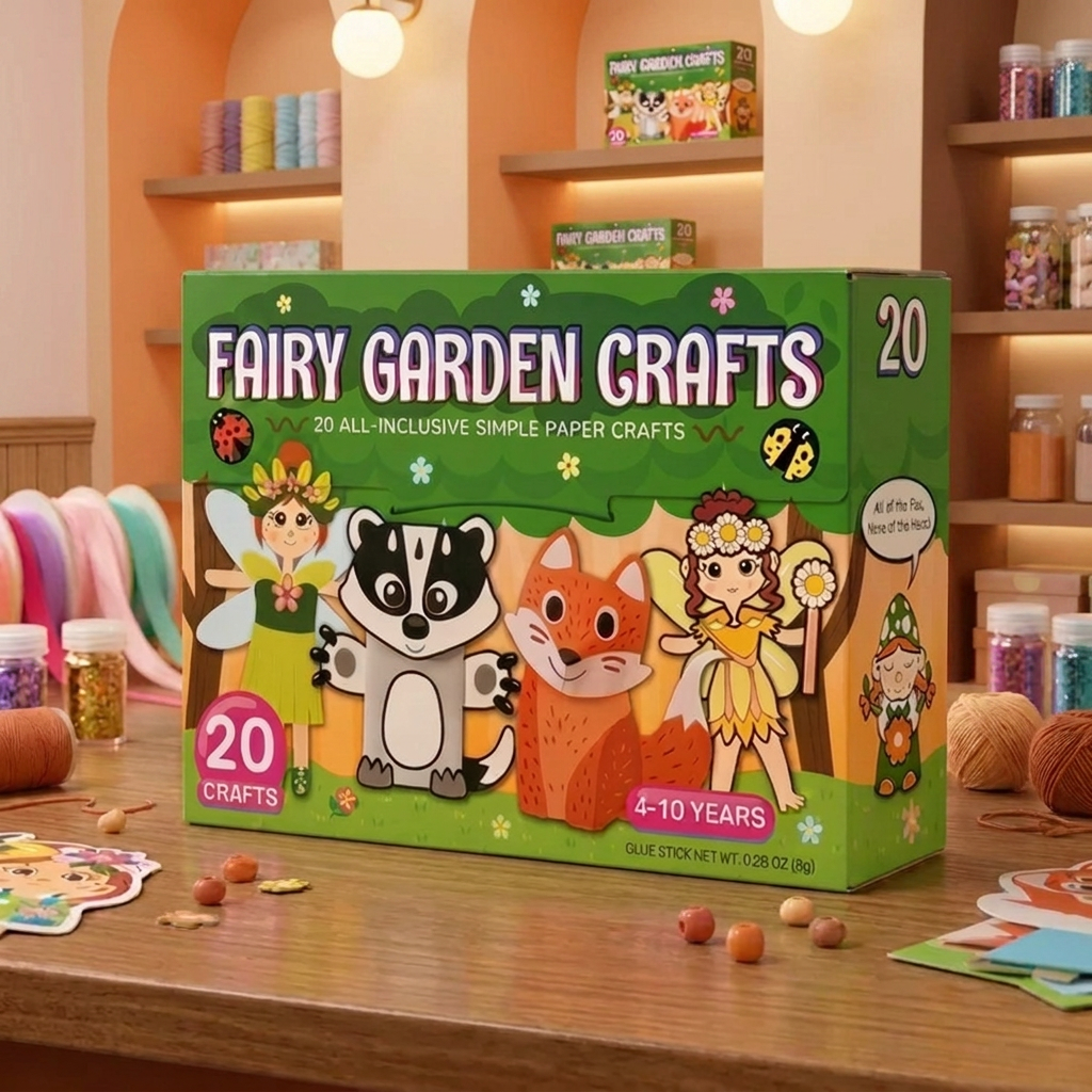 Kinder-Papierbastelbox – 20 einfache DIY-Bastelprojekte für Kinder von 3–10 Jahren mit Klebestift, Klebeband und Umschlägen