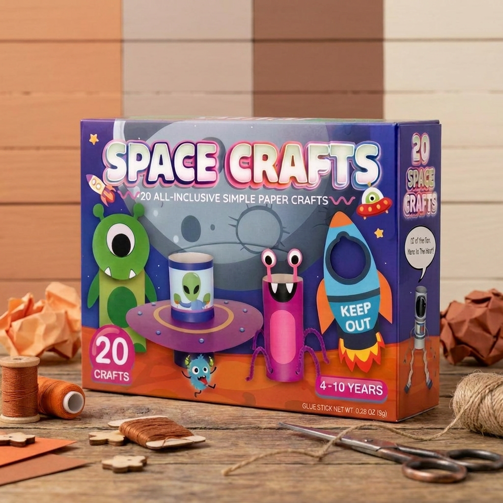 Kinder-Papierbastelbox – 20 einfache DIY-Bastelprojekte für Kinder von 3–10 Jahren mit Klebestift, Klebeband und Umschlägen