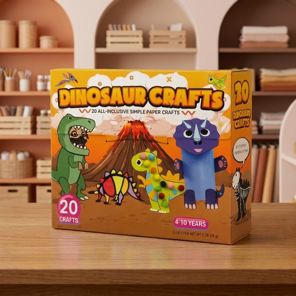 Kinder-Papierbastelbox – 20 einfache DIY-Bastelprojekte für Kinder von 3–10 Jahren mit Klebestift, Klebeband und Umschlägen