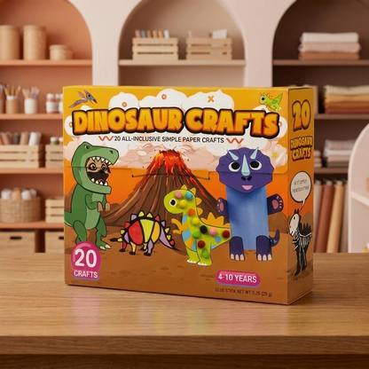 Kinder-Papierbastelbox – 20 einfache DIY-Bastelprojekte für Kinder von 3–10 Jahren mit Klebestift, Klebeband und Umschlägen