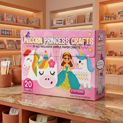Kinder-Papierbastelbox – 20 einfache DIY-Bastelprojekte für Kinder von 3–10 Jahren mit Klebestift, Klebeband und Umschlägen