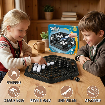 Push-Chess Familien Strategiespiel – Interaktives Logik- & Denkspiel für Kinder