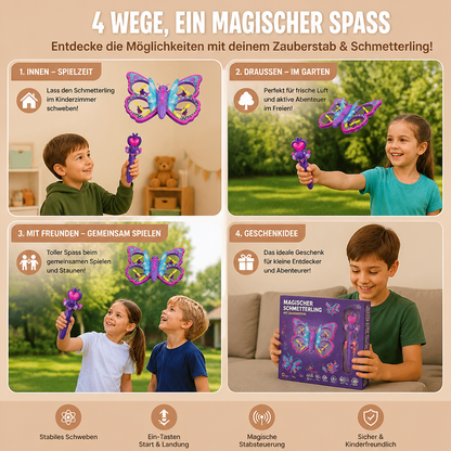 Magisches leuchtendes Schmetterlings-Quadcopter-Spielzeug mit Zauberstab-Steuerung