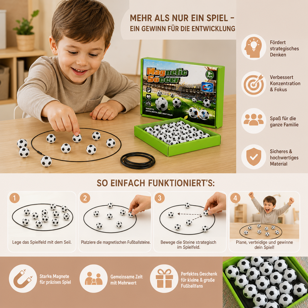 Magnetisches Fußball-Strategiespiel – Interaktive Familien-Challenge für Kinder & Erwachsene