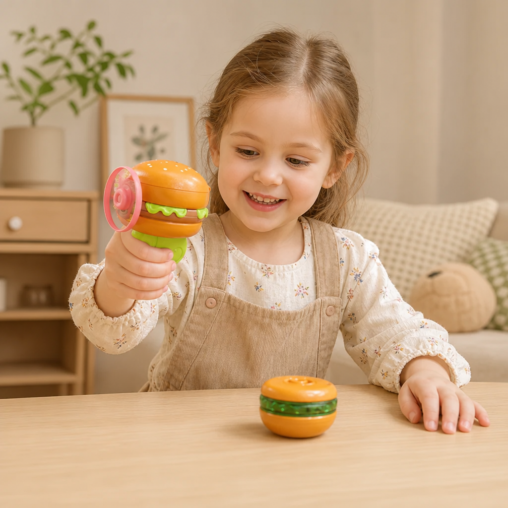 2-in-1 Kreisel & fliegender Spinner mit Starter für Kinder