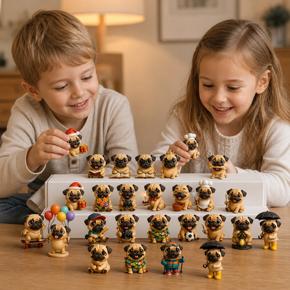 24-Tage Mops-Adventskalender mit Überraschungsfiguren