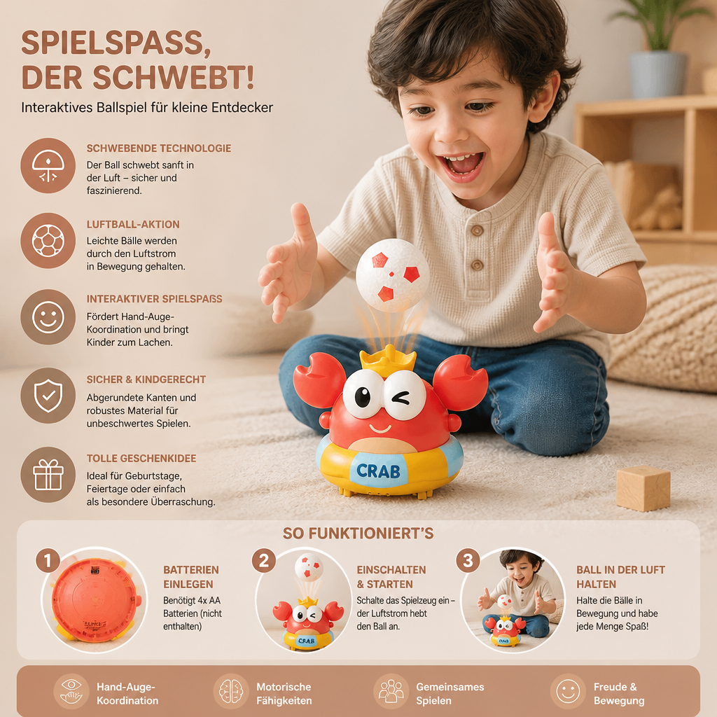 Elektrisches schwebendes Krabbenball-Spielzeug für Kinder