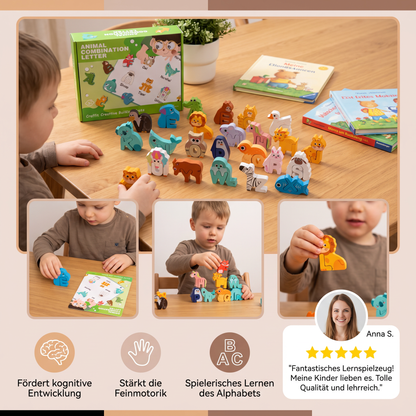 52-teiliges Montessori-3D-Alphabet-Bausteinset