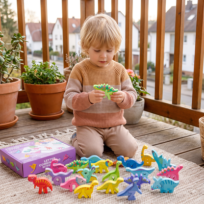 52-teiliges Montessori-3D-Alphabet-Bausteinset