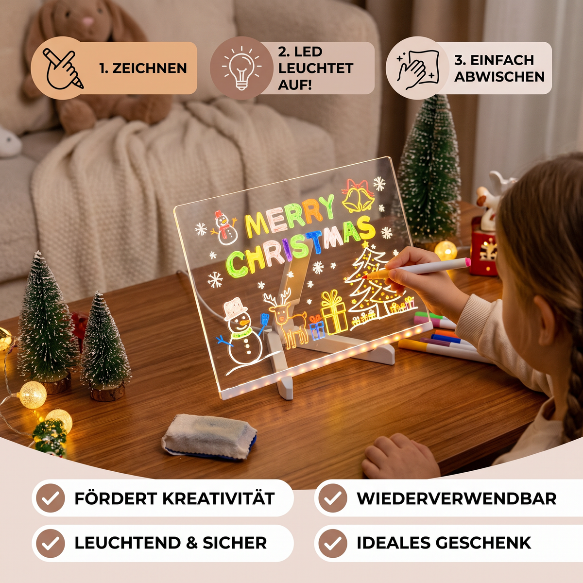 Leuchtendes LED Zeichenbrett für Kinder