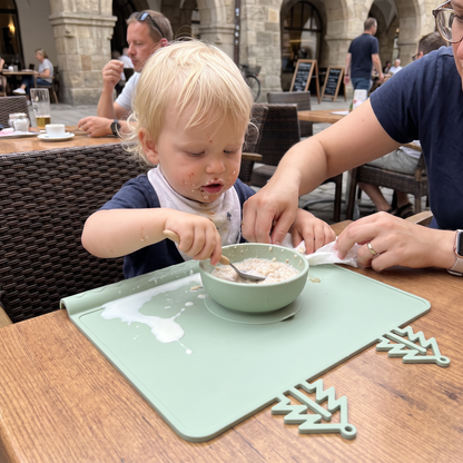 BabySafe praktische & hygienische Silikon-Babytischmatte mit erhöhtem Rand