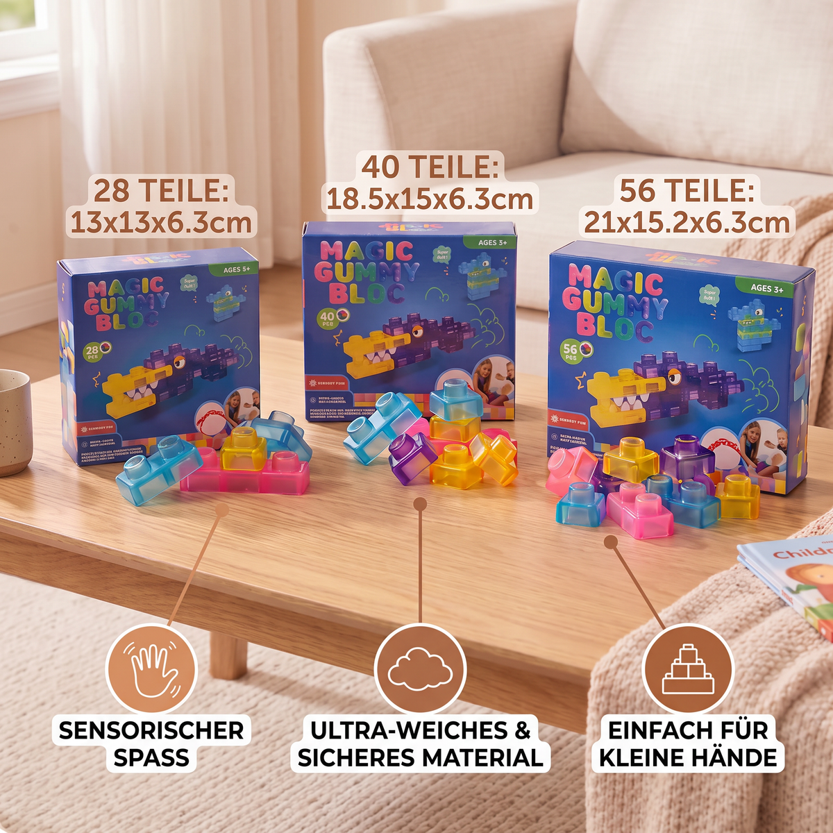 Sichere & weiche Squishy-Gelee-Bausteine für Kinder