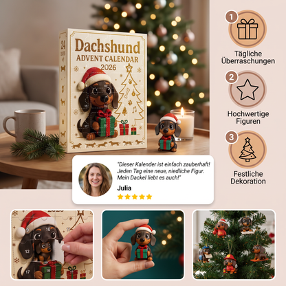24-Tage Dackel-Adventskalender mit Überraschungsfiguren