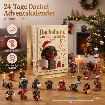 24-Tage Dackel-Adventskalender mit Überraschungsfiguren