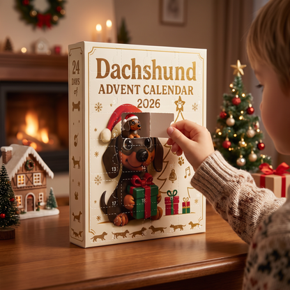 24-Tage Dackel-Adventskalender mit Überraschungsfiguren